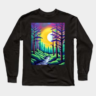 Beautiful Forest Moonlight Long Sleeve T-Shirt